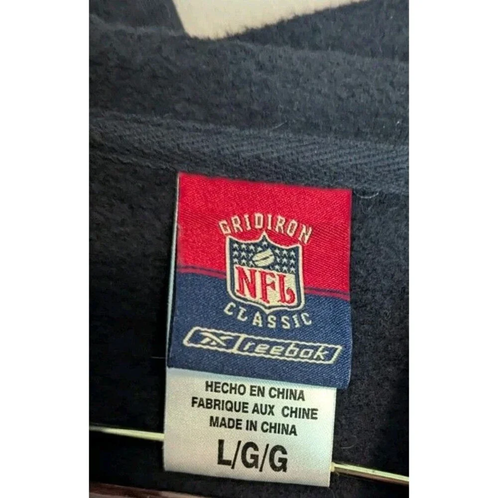 Y2K Chicago Bears Blue Hoodie Sweatshirt Size Large Reebok Gridiron Classic